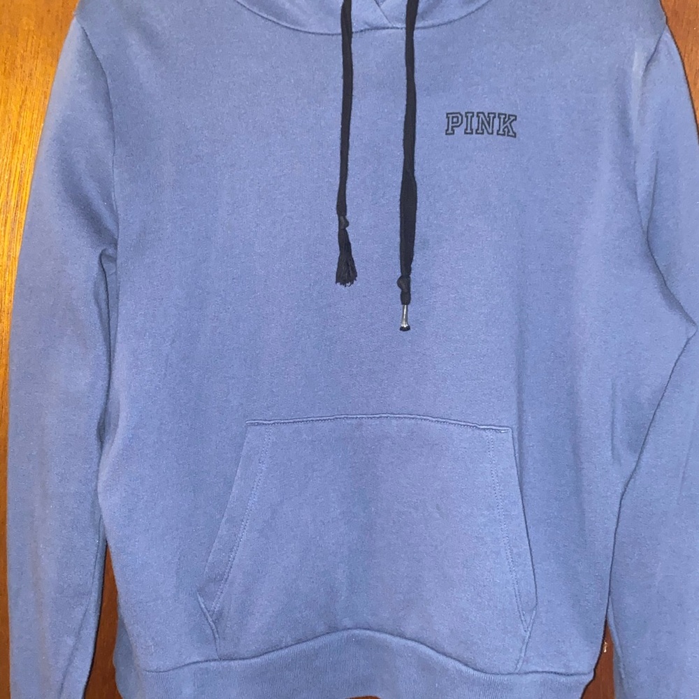 blue victoria secret pink hoodie